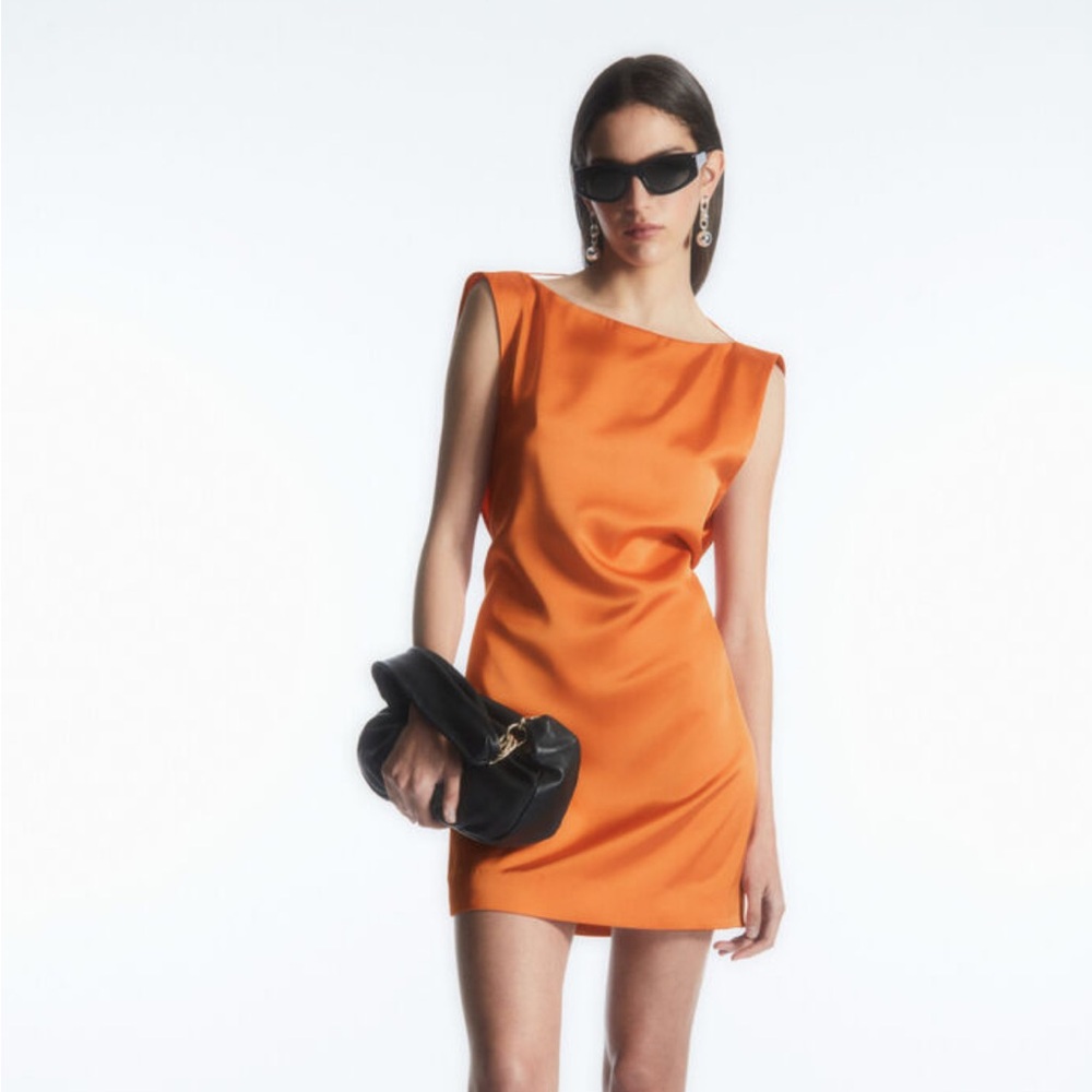 COS Draped Open-Back Mini Dress | Minimalist Design | Size 2